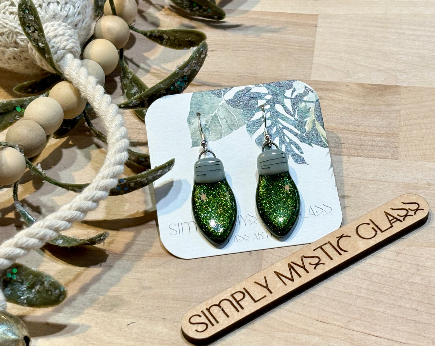 Christmas light earrings