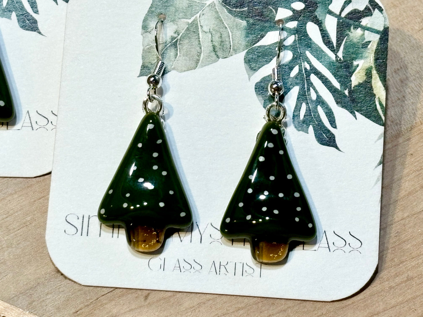 Tree glass earrings