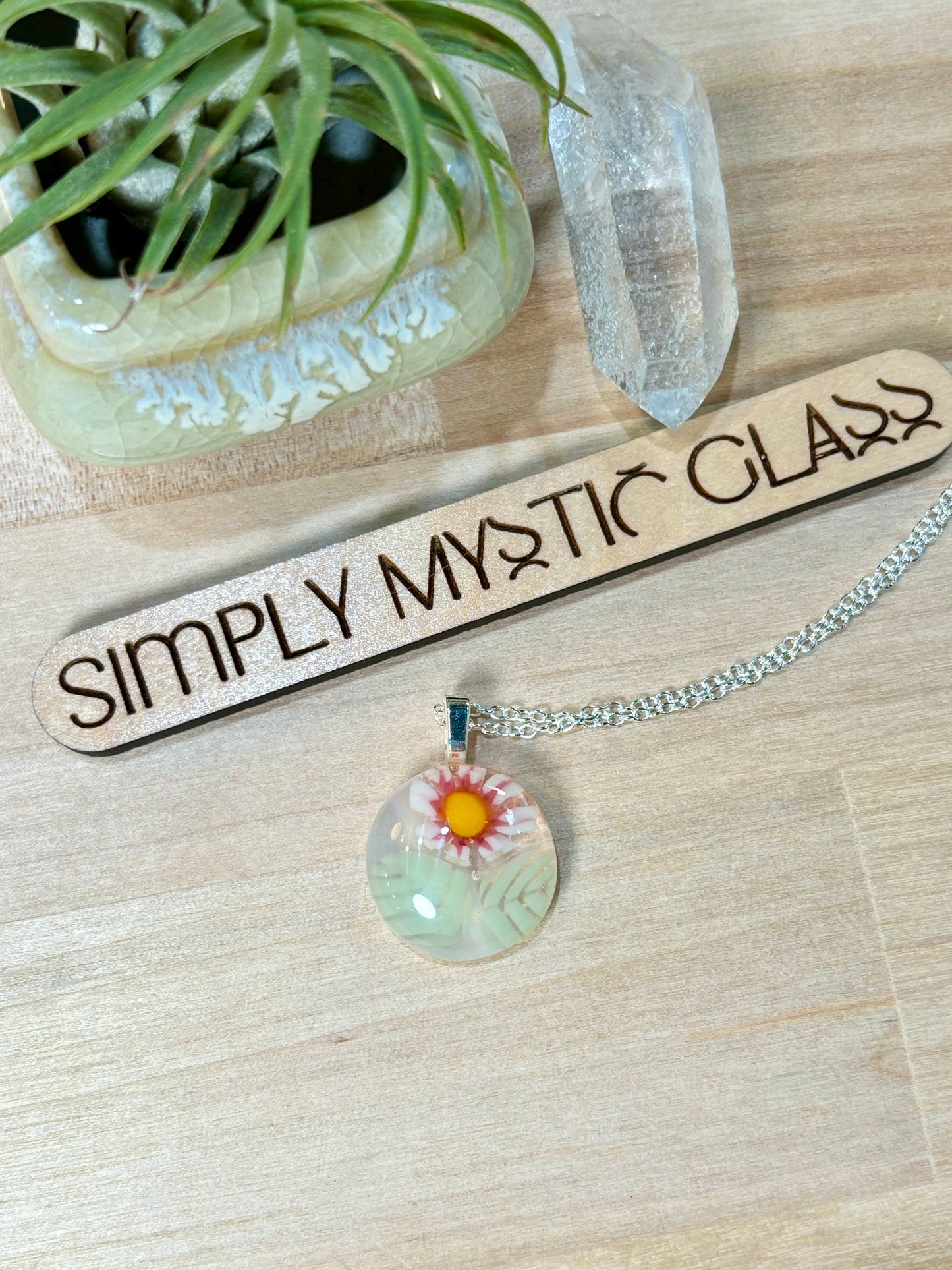 Glass flower necklace