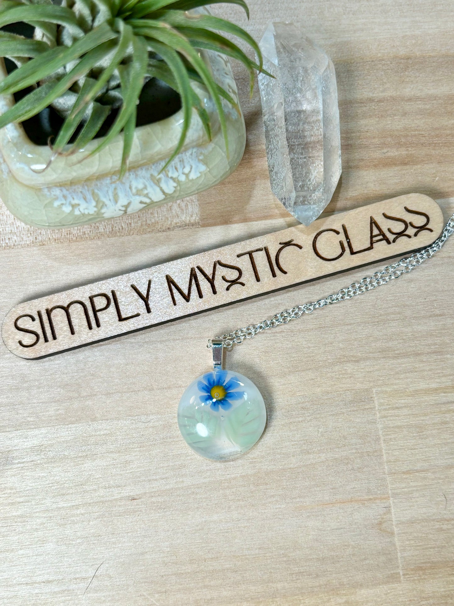 Glass flower necklace