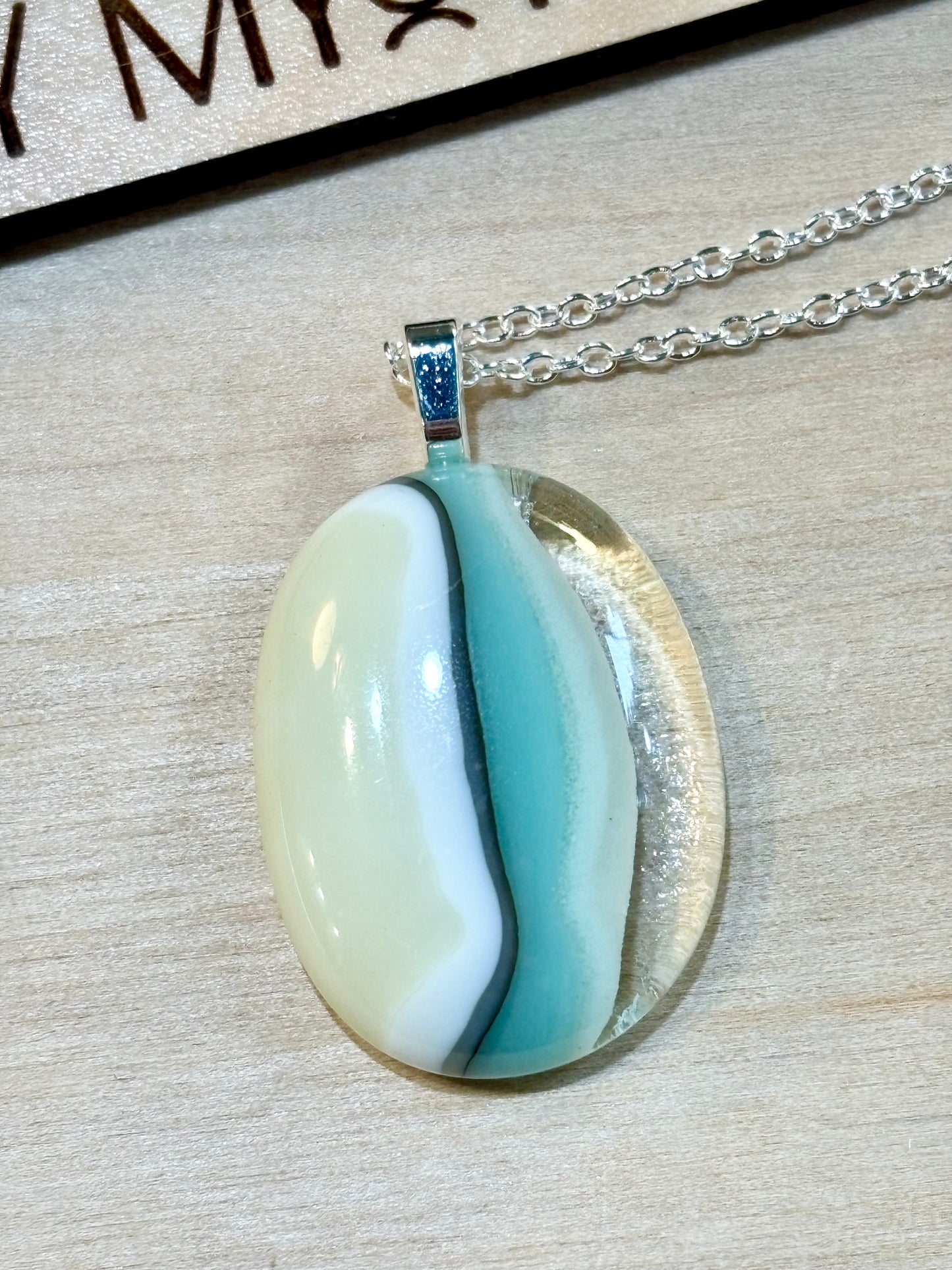 Glow in the dark glass necklace