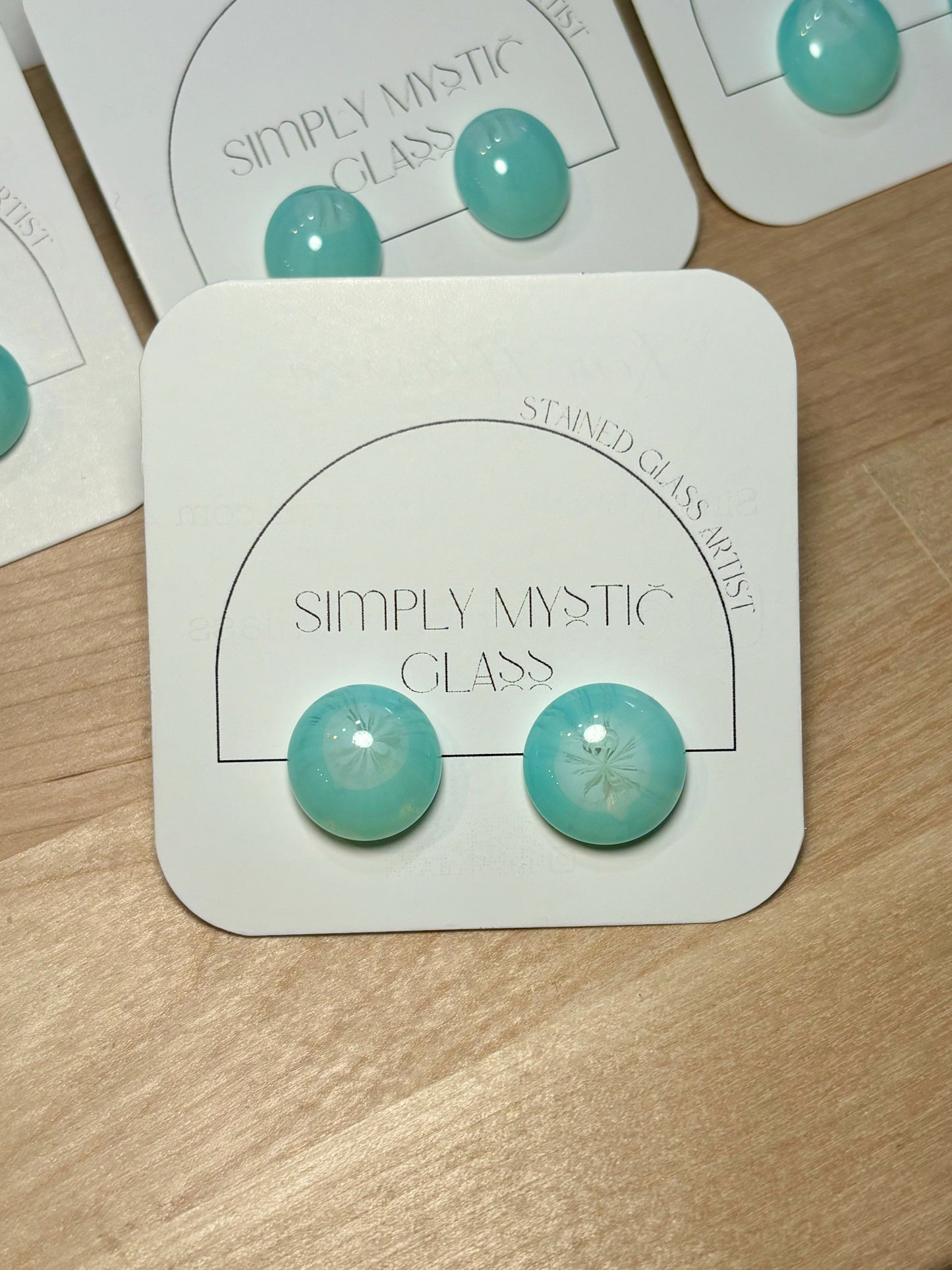 Glow in the dark glass earrings