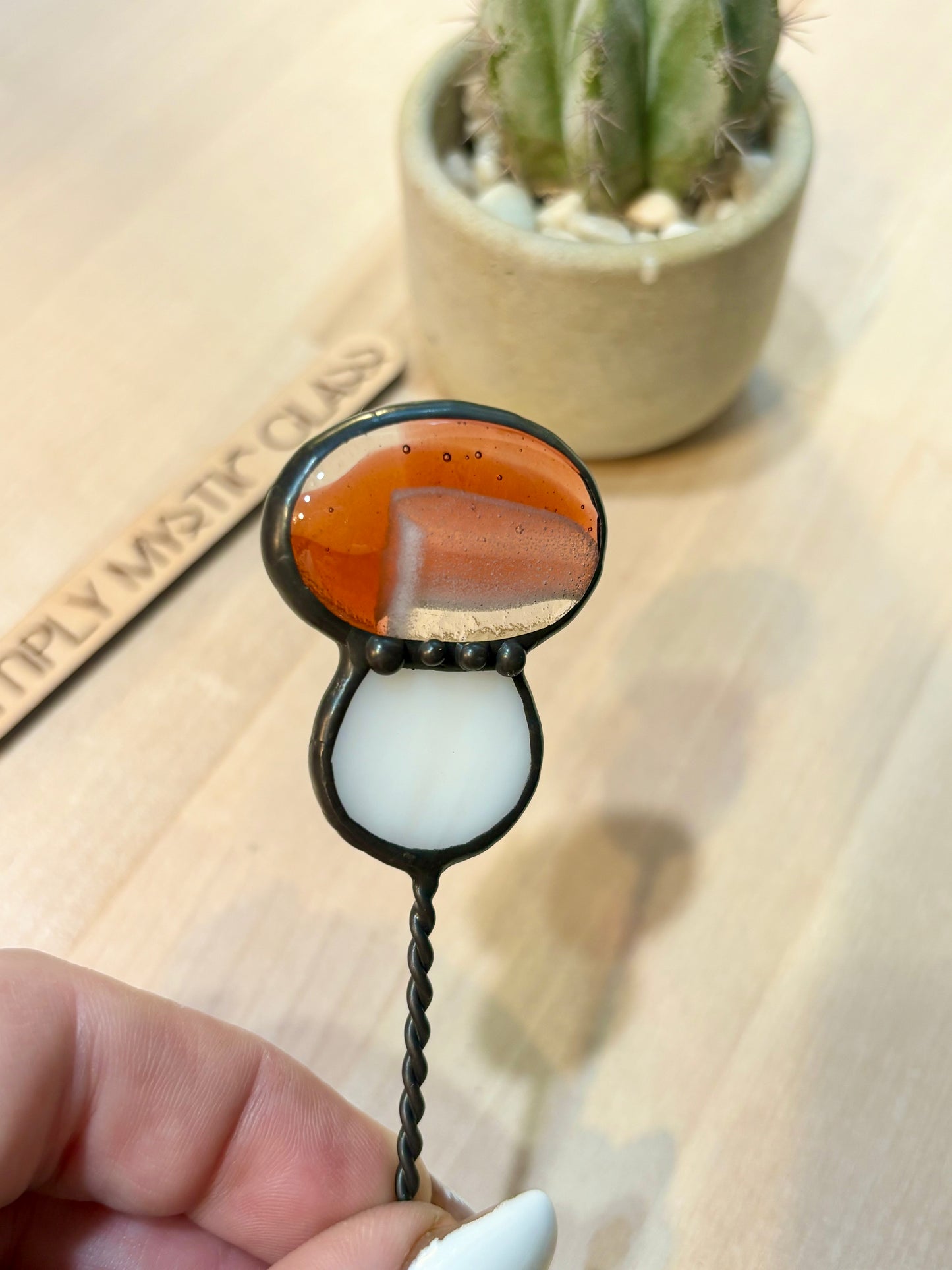 Stained Glass Glow in the Dark Mushroom Plant Buddy