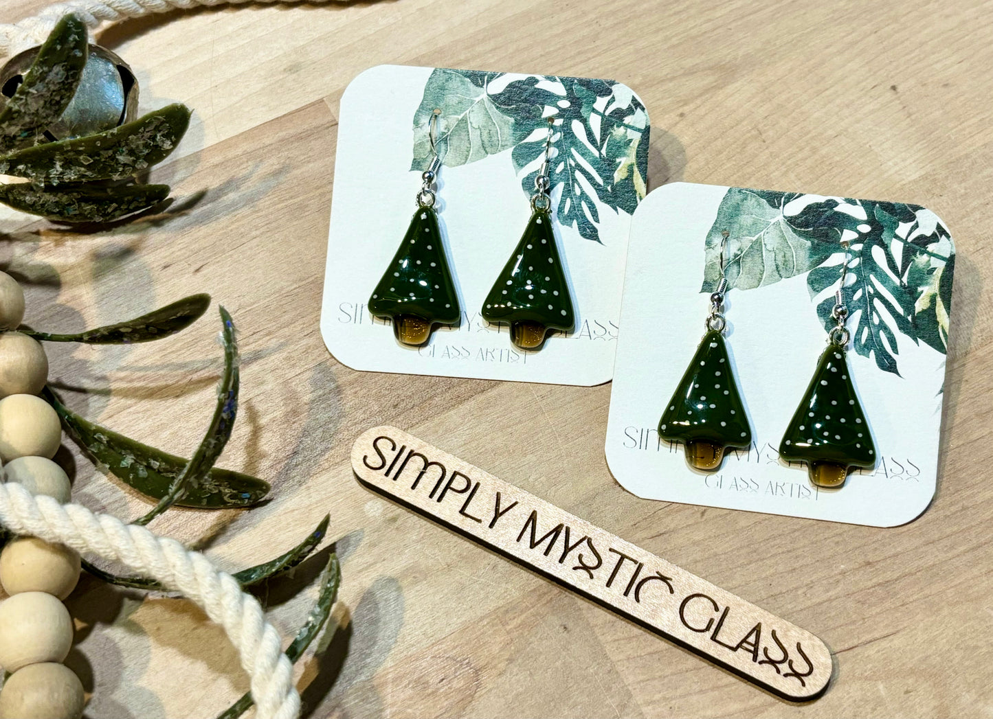 Tree glass earrings
