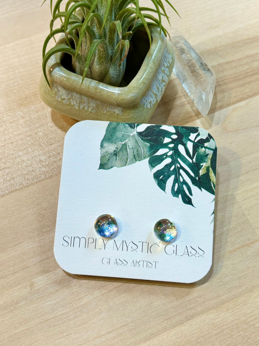Dichroic glass earrings