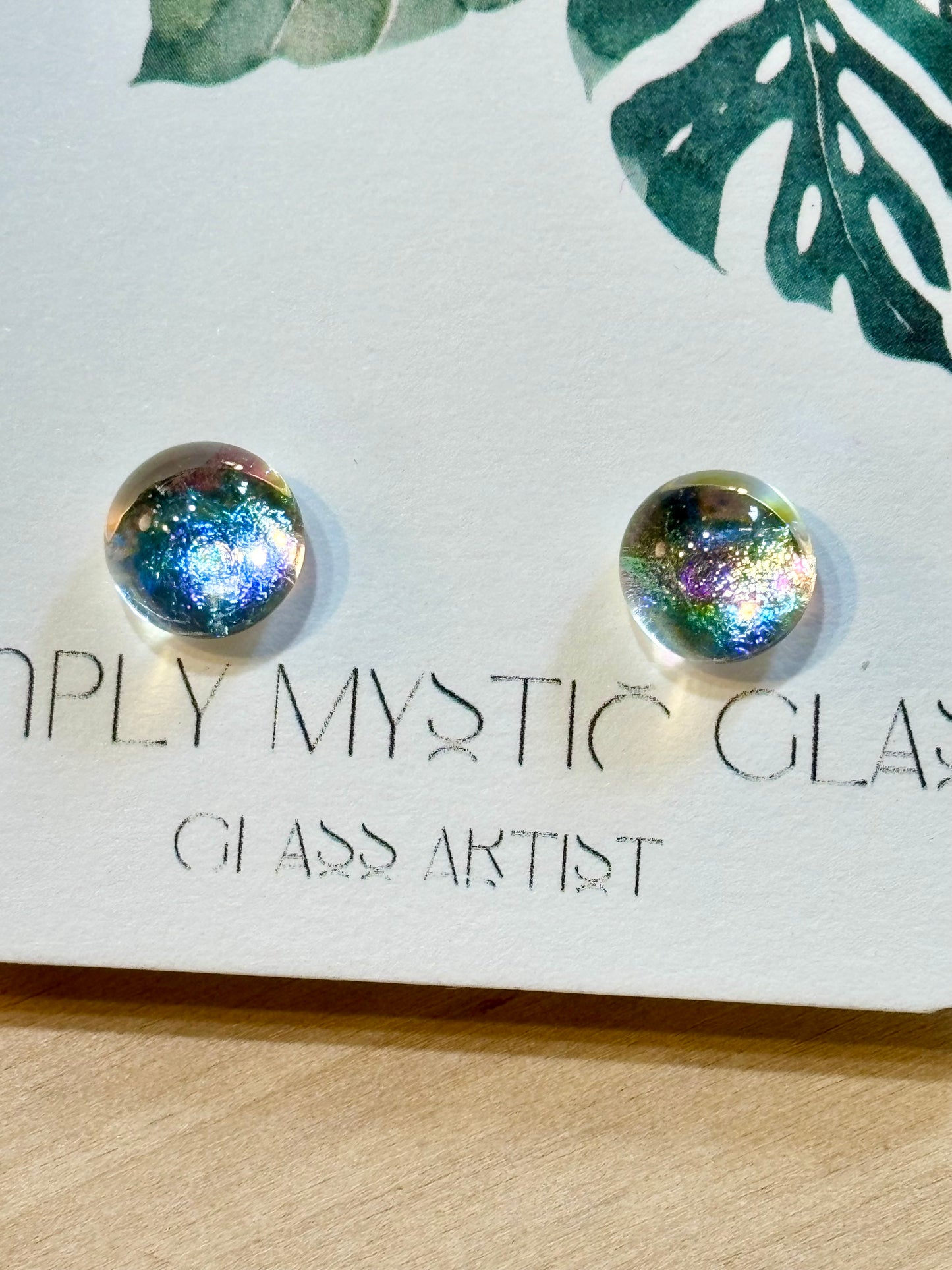 Dichroic glass earrings