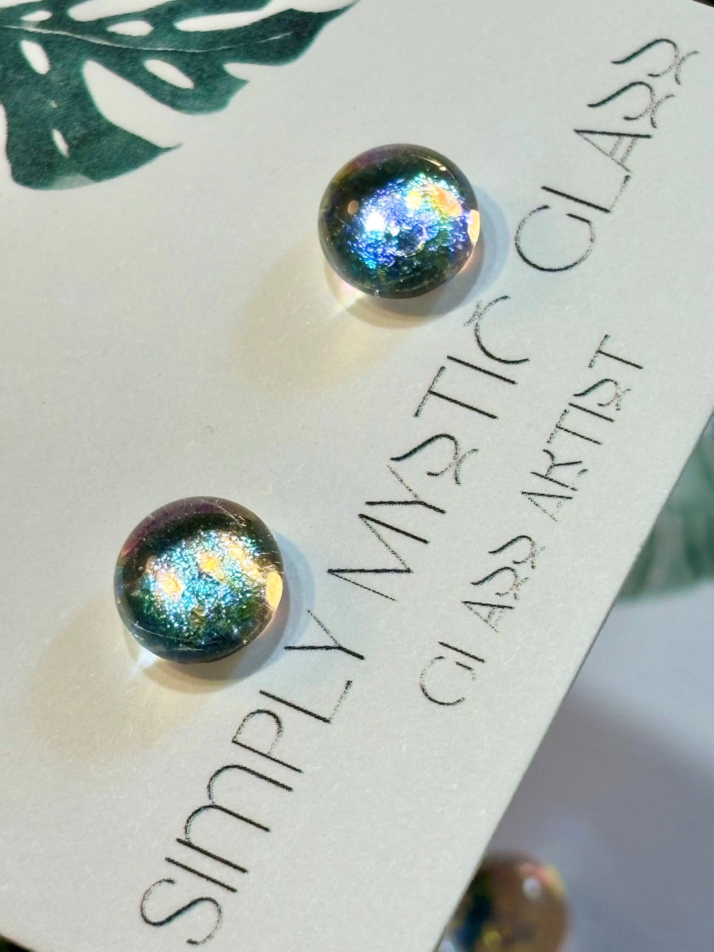 Dichroic glass earrings