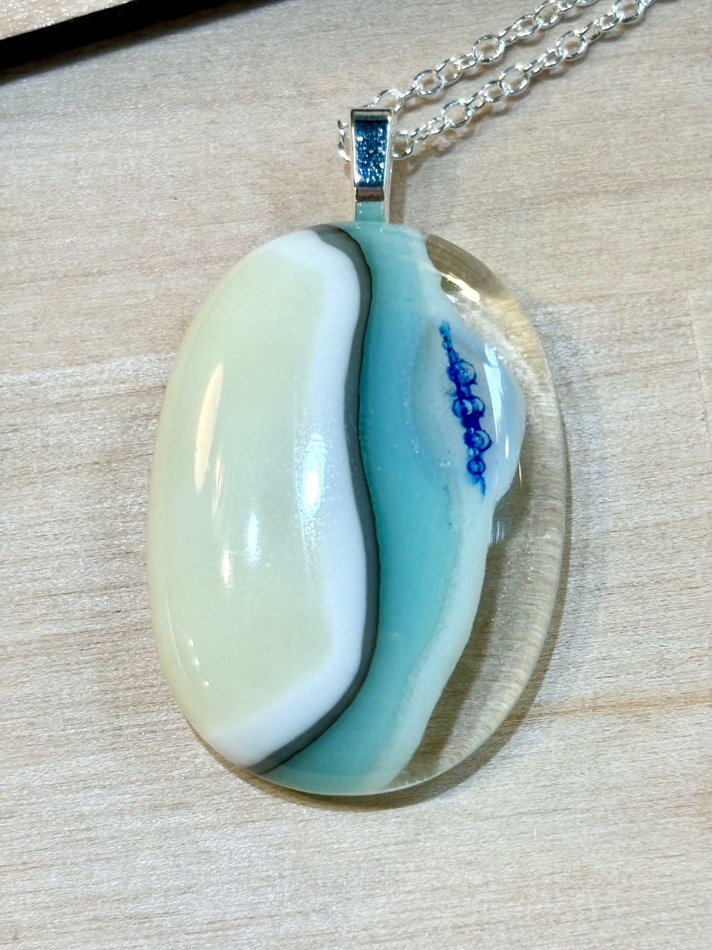 Glow in the dark glass necklace