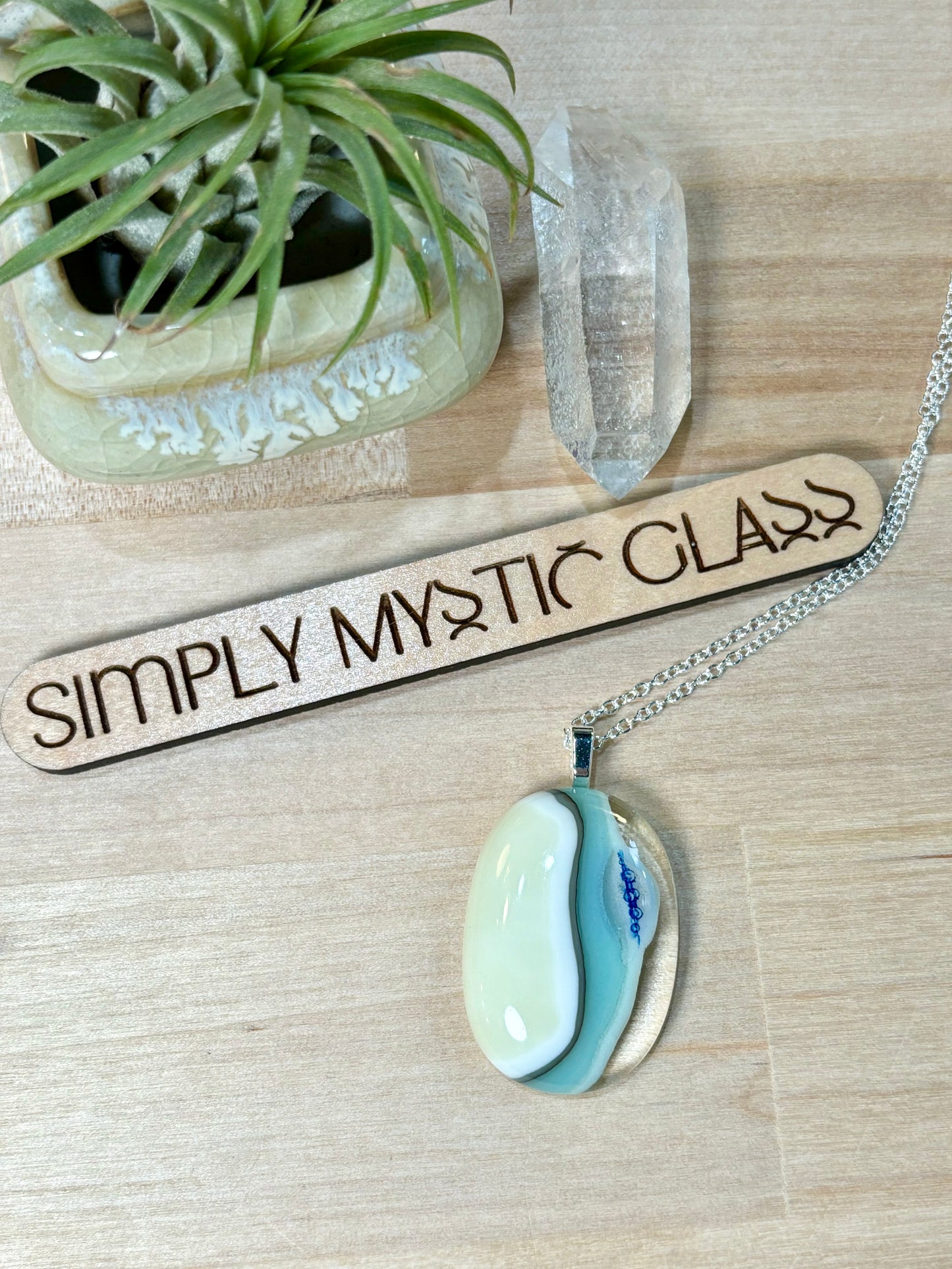 Glow in the dark glass necklace