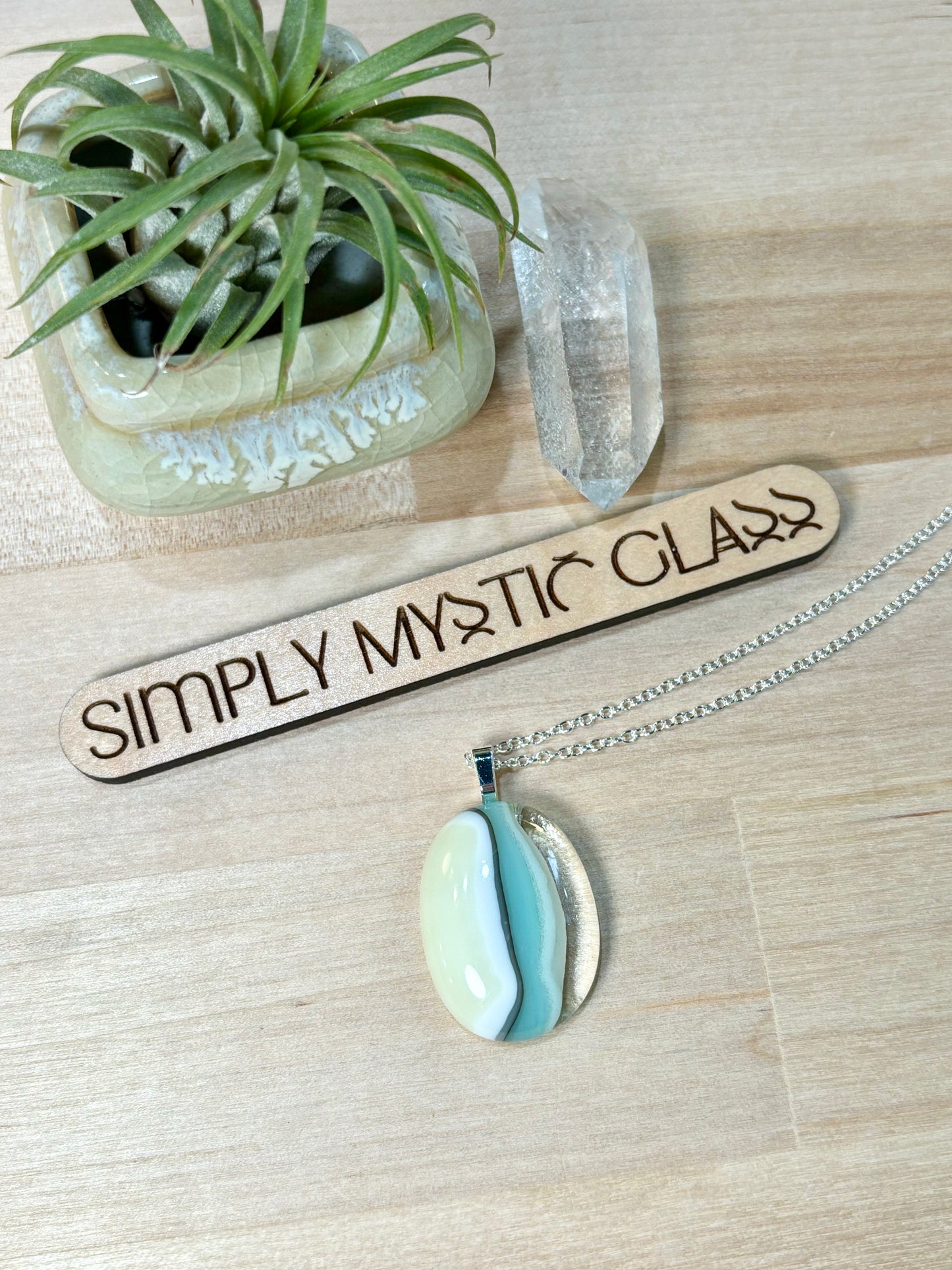 Glow in the dark glass necklace
